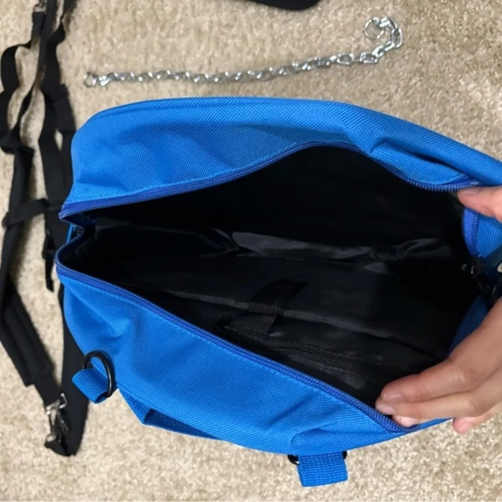 Energy Weight Plate Messenger Bag Blue‎ 20KG Chrome Steel Gym Novelty Crossbody